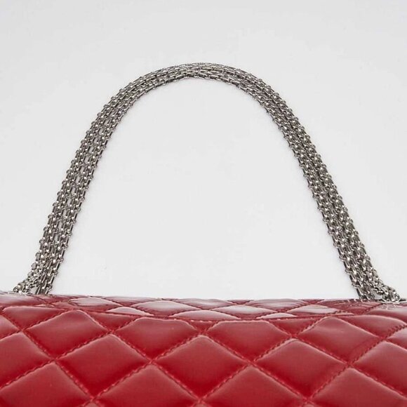 Chanel Red 2.55 Reissue Quilted Classic Patent Leather 227 Jumbo Flap Bag - Picture 6 of 12